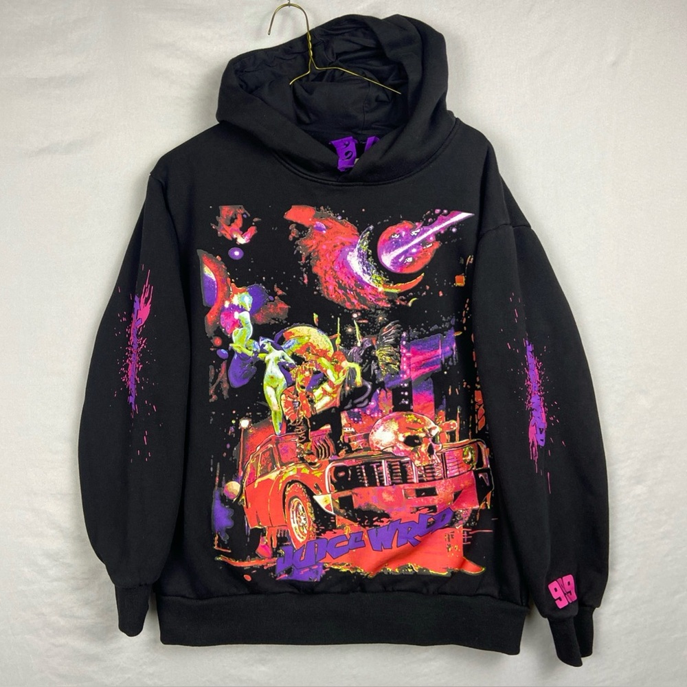 Juice World X V Lone Red Galaxy Hoodie 999 Adult Medium Black Pink Festival